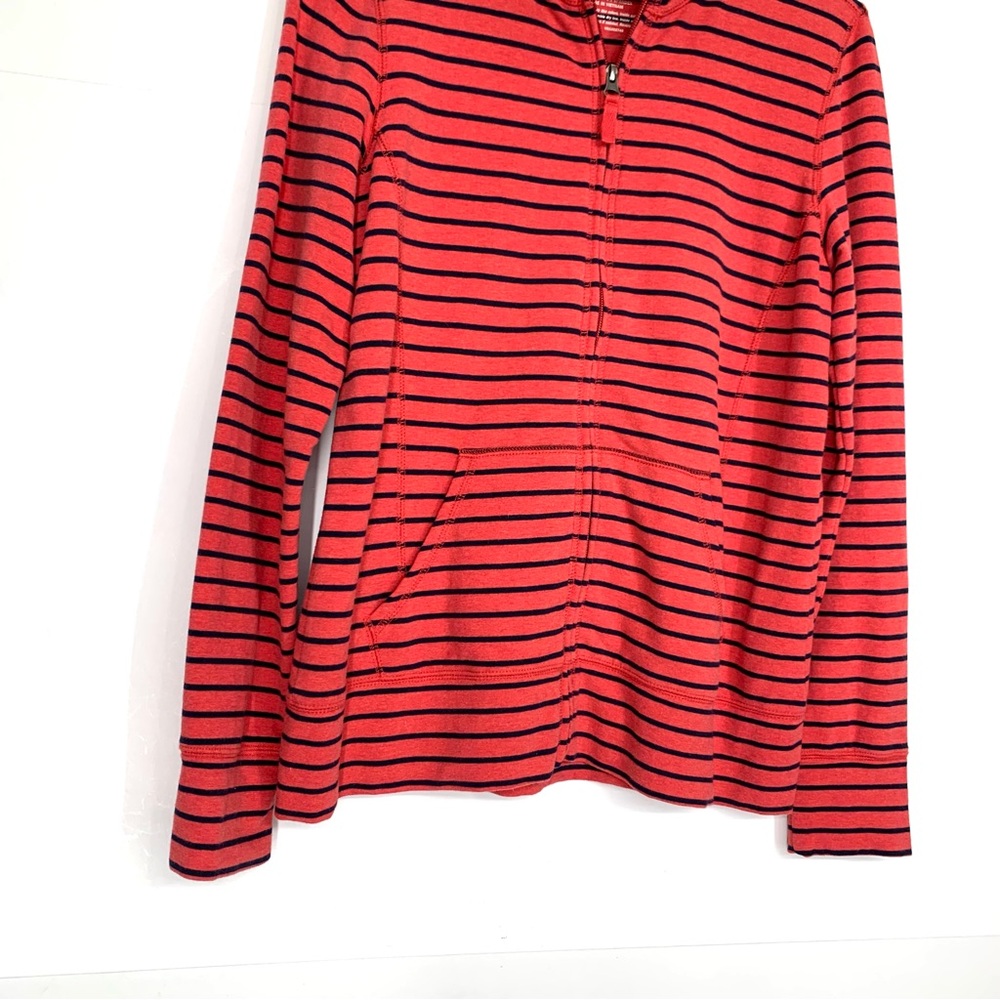 L.L. Bean Ultrasoft Sweatshirt Full-Zip Mock-Neck Jacket Stripe Size Small - Picture 5 of 10